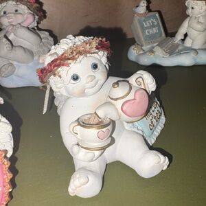 Cute Cherub with Heart Teapot Figurine